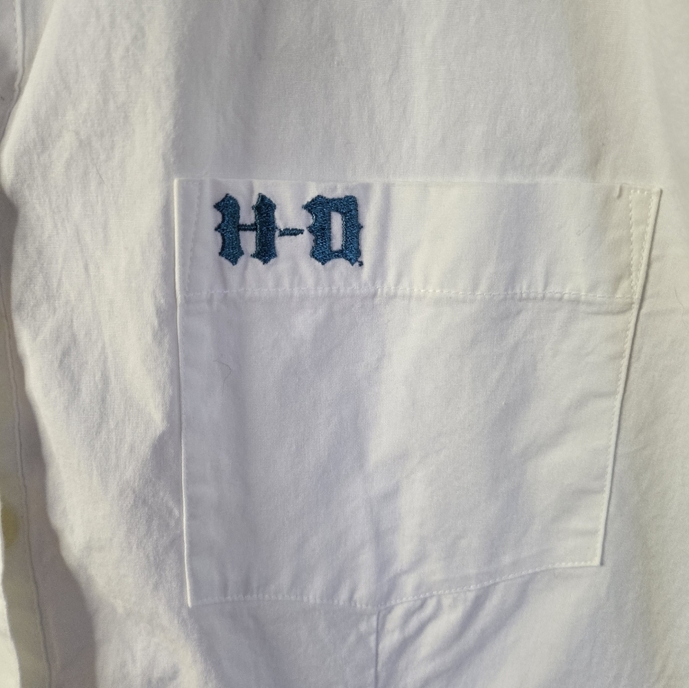 Vintage Harley-Davidson Women’s Short Sleeve Shirt White with Blue HD Size Large - Picture 2 of 8